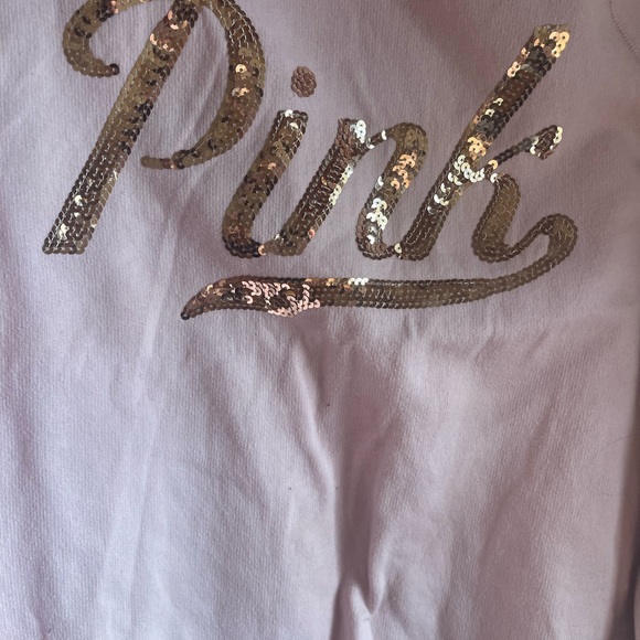 VICTORIA SECRET PINK hooded sweatshirt with sequin PINK logo - Picture 2 of 4